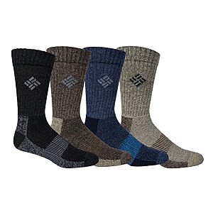 4-Pack Columbia Men's Moisture Control Crew Socks (Various, 6-12) $13 ($3.25/ea) + Free Shipping w/ Prime or on $35+