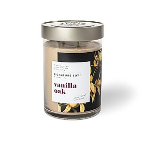 Signature Soy Lidded Vanilla Oak Scented Extra Large Candle Jar $7.68 + Free Shipping w/ Prime or on $35+