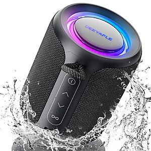 15W Deeyaple Bluetooth 5.3 Waterproof Portable Speaker w/ Lights & TWS Pairing (Black) $18.98 + Free Shipping w/ Prime or on $35+