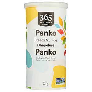 365 by Whole Foods Market Panko Bread Crumbs (8-Ounce) $1.59 w/ S&S + Free Shipping w/ Prime or on $35+