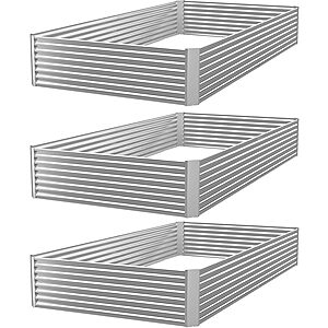 3-pk 4'x2'x10" FRIZIONE Galvanized Metal Raised Garden Bed $36 + Free S&H