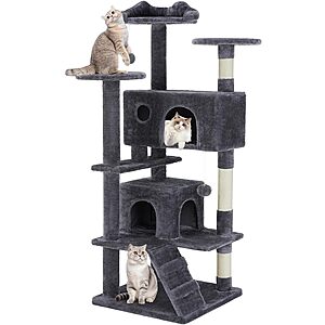 54" DUMOS Indoor Cat Tree Tower (Dark Grey) $37.90 + Free S&H