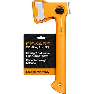 Fiskars X13 Ultralight 13" Camping Hatchet w/ Forged Steel Blade & Sheath