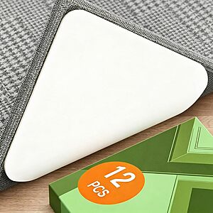 12-Ct Home Techpro Double-Sided Reusable Rug Gripper Pads