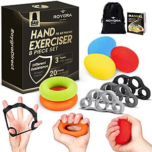 8-Pc Roygra Forearm Grip Strength Trainer Set