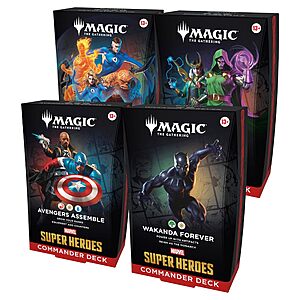 Magic: The Gathering: Set of 4 Marvel Super Heroes Commander Decks $185 + Free S&H