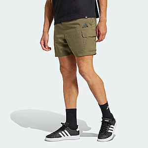 adidas Men's Essentials Small Logo Cargo Chelsea Shorts (Olive Strata/Black) $13 + Free S&H