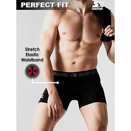 6-Pack Starter Men's and Big Men's Stretch Cotton Blend Boxer Briefs (Black) $13.98 ($2.33/ea) + Free Shipping w/ Walmart+ or on $35+