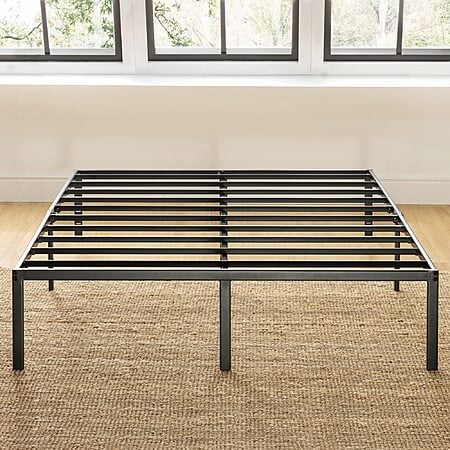 Best Price Mattress 14" Metal Platform Beds w/ Heavy Duty Steel Slat Mattress Foundation, No Box Spring Needed (Queen, Black) $49 + Free S/H
