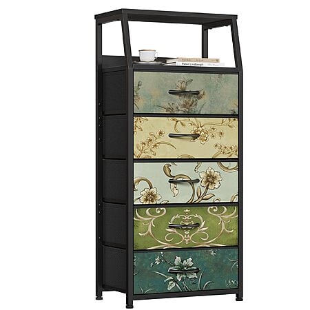 Furnulem Retro 5 Drawers Fabric Dresser (4 colors) $49.99 + Free Shipping w/ Prime or on $35+