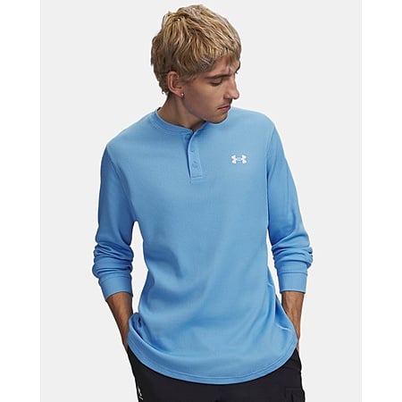 Under Armour Extra 50% + Extra 10% Off Outlet Items: UA Waffle Men's Henley Horizon (Blue /White) $15.73 & More + Free S&H on $50+