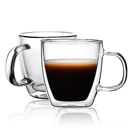 2-Pack CNGLASS Insulated Espresso Glass Mugs (5.4oz/160ml) $9.99 ($5/ea) + Free Shipping w/ Prime or on $35+