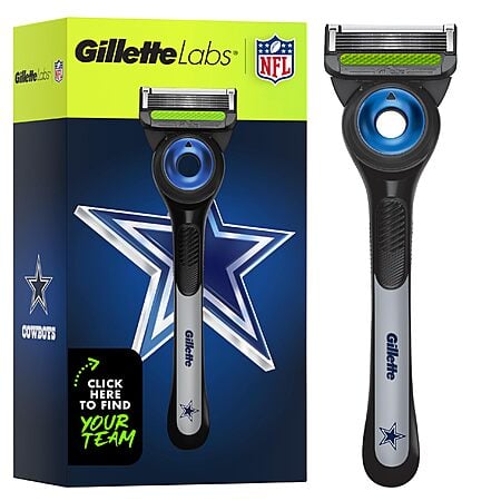 Gillette Labs Special NFL Cowboys Edition Shaving Razor w/ 1 Handle, 4 Razor Blade Refills & Magnetic Stand $13.20 + Free Shipping w/ Prime or on $35+