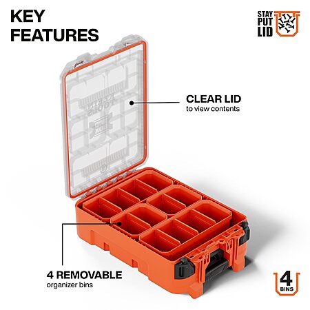 Klein Tools MODbox Half-Width Tall Stackable Tool Storage Box