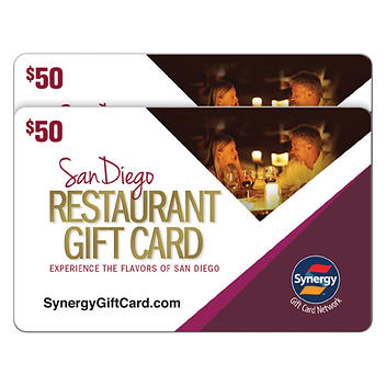 Costco: $59.99 for $100 Restaurant E-Gift Cards (Two $50 cards) Valid at 100s of Restauants in California, Arizona, Las Vegas, New Mexico, Colorado & San Antonio (plus 3 in Mexico)