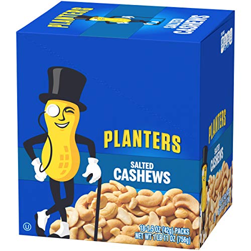 Amazon: Back in Stock: PLANTERS Salted Cashews, 1.5 oz. Bags (18 Pack) w/5% SS, Less w/15% SS, Free PS $9.82