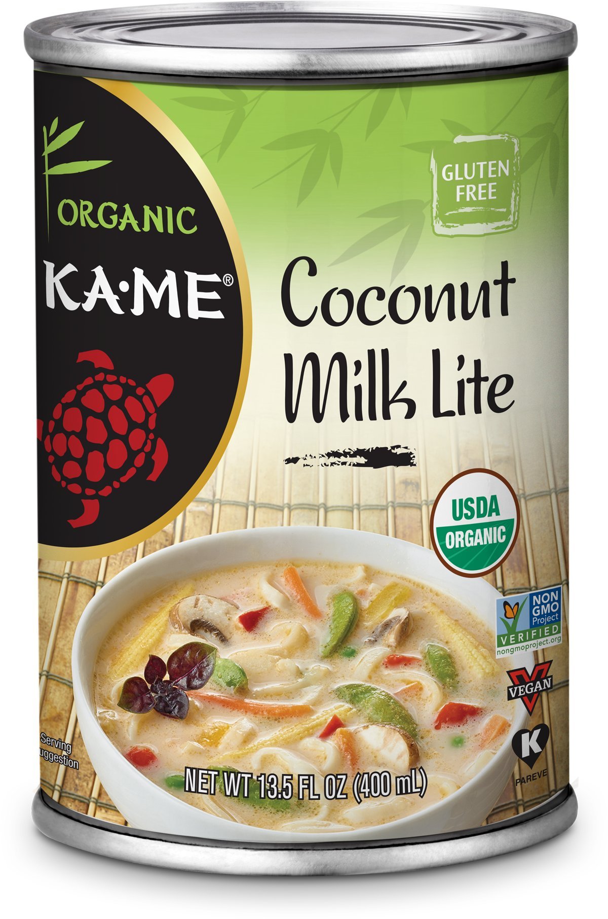Amazon: Ka Me Organic Coconut Milk Lite, USDA Certified Organic, Vegan, Gluten Free & Non-GMO, 13.5 Fluid Ounce (Pack of 12), Less w/SS $18.66