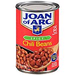 Amazon: Joan of Arc Spicy Chili Beans, 15 Ounce Cans (Pack of 12) 40%+ Off, Lowest Price in Year, Less w/15% SS $11.06