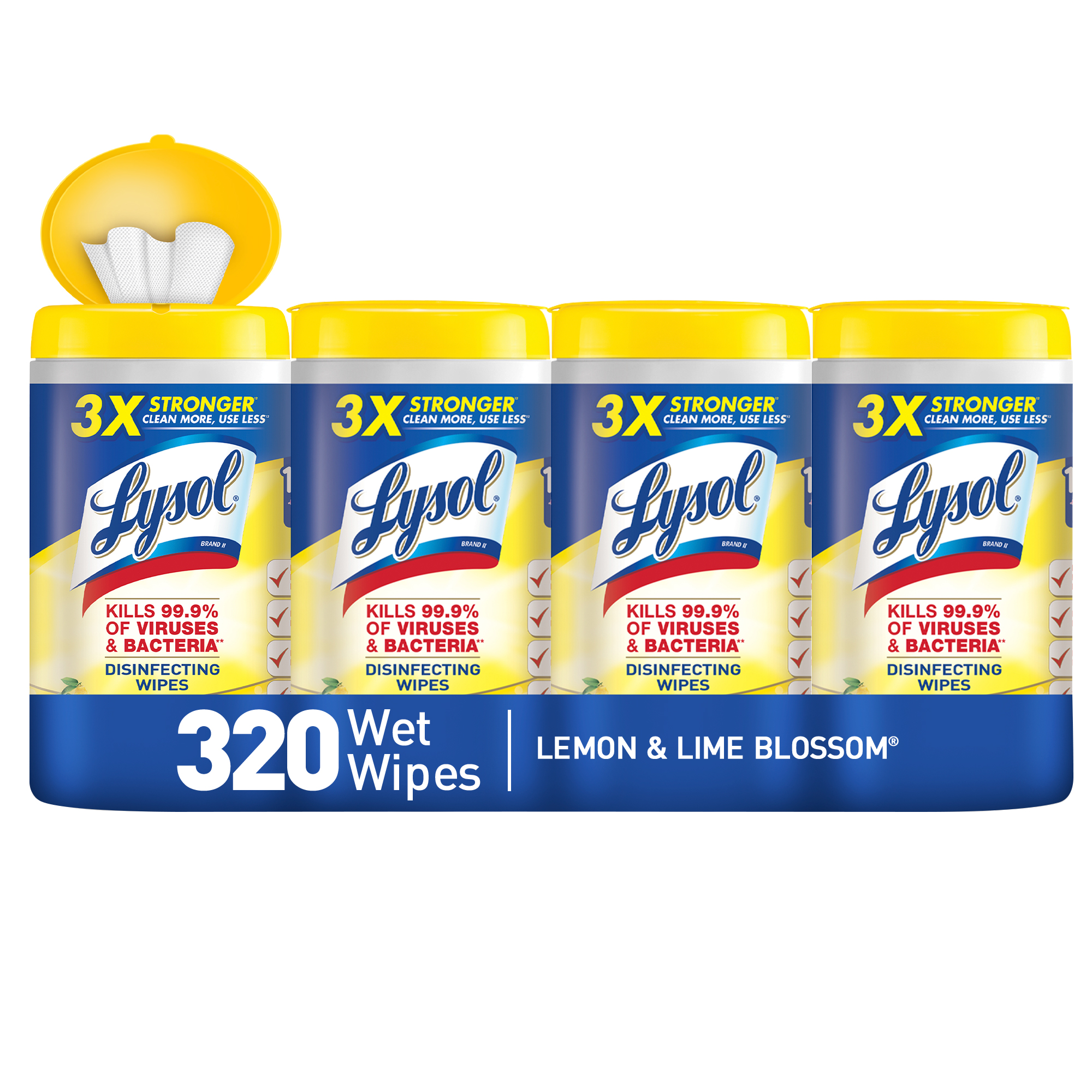 Lysol Disinfecting Wipes, Lemon & Lime Blossom, 320ct (4x80ct) $11.52 (Stock locations may vary)