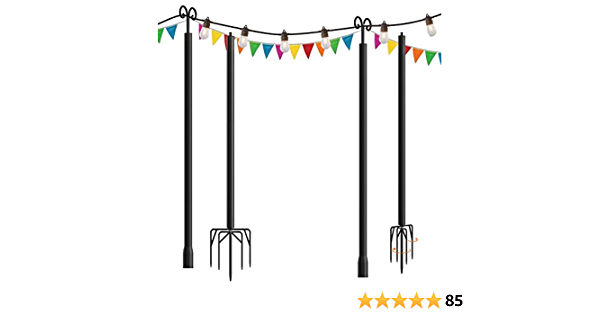 addlon String Lights Poles for Outdoor 2Pcs, 10ft Heavy Duty Metal Poles to Use Year-Round for Garden, Patio, Wedding, Party, Birthday Decorations - $69.99