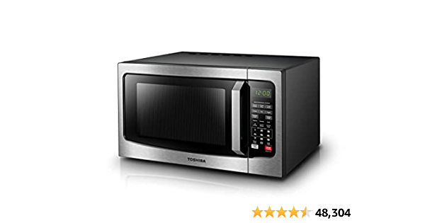 TOSHIBA EM131A5C-SS Countertop Microwave, 1.2 Cu Ft. 12.4" Turntable, Smart Humidity Sensor with 12 Auto Menus, Easy Clean Interior,  - $134.99