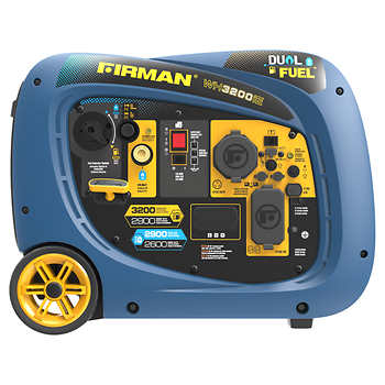 Firman 2900W Running / 3200W Peak Electric Start Gasoline or Propane Fuel Powered Inverter Generator Gas and LP $629.99