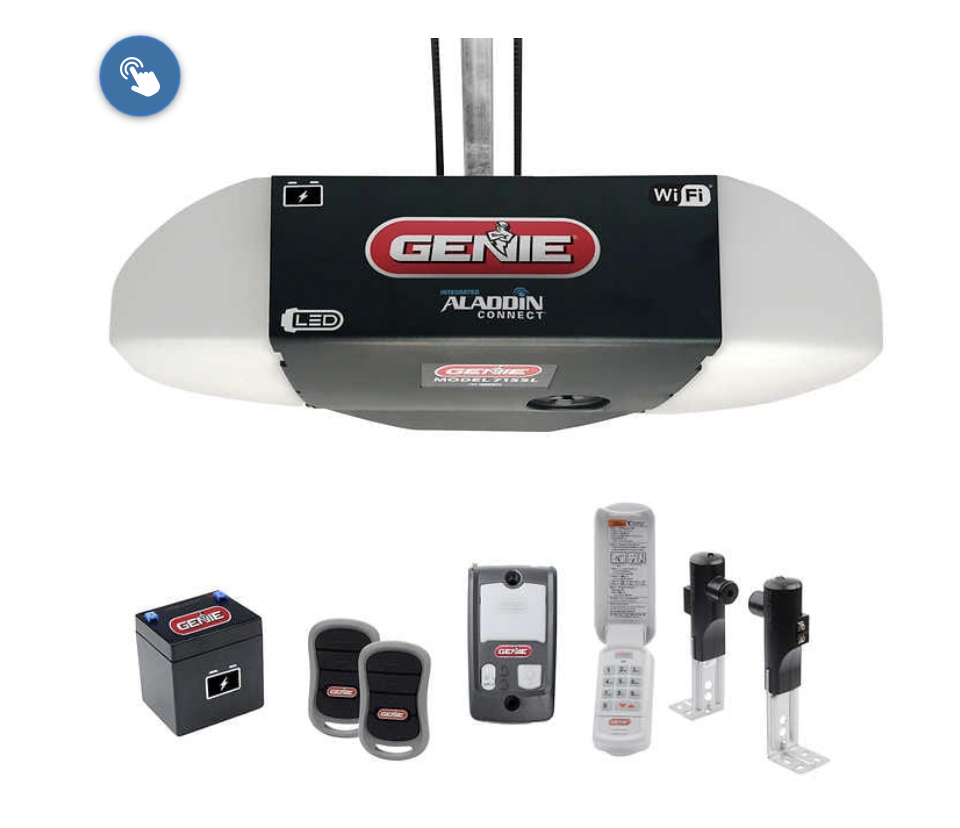 Genie 1 25 Hp Quiet Belt Drive Garage Door Opener W Led Battery Bckp And Aladdin Valid 8 15 20 169 99