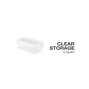 Sterilite Set of (10) 6 Qt. Clear Plastic Storage Boxes with Gray Lids