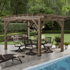 Backyard Discovery 14 X 10 Silverton Pergola With Electric Outlets Barnwood 200 Off 1099