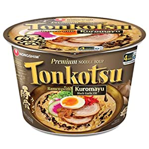 Nongshim Tonkotsu Ramen with Kuromayu Noodle Big Bowl, 3.56 Ounce (Pack Of 6) $11.75