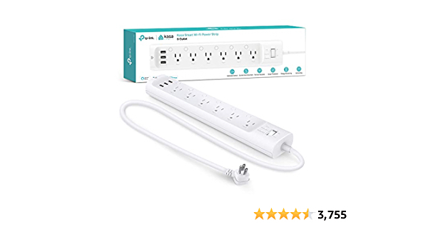 Kasa Smart Plug Power Strip HS300, Surge Protector with 6 Individually Controlled Smart Outlets and 3 USB Ports, Works with Alexa & Google Home, No Hub Required - $49.99