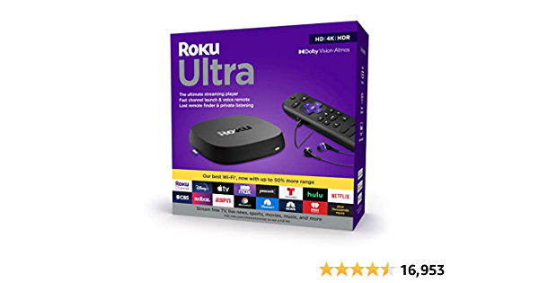 Roku Ultra | Streaming Device HD/4K/HDR/Dolby Vision - $66.01