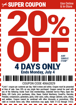 Harbor Freight Coupon: Inside Track Members Receives 25% Off ...