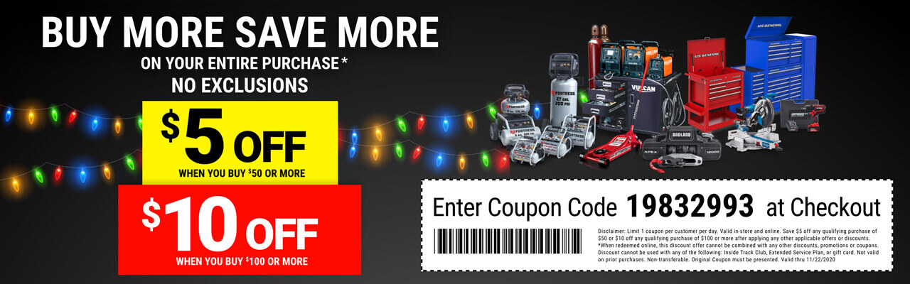 Harbor Freight Extra Stackable In Store Only 5 Off 50 Or 10 Off 100 11 20