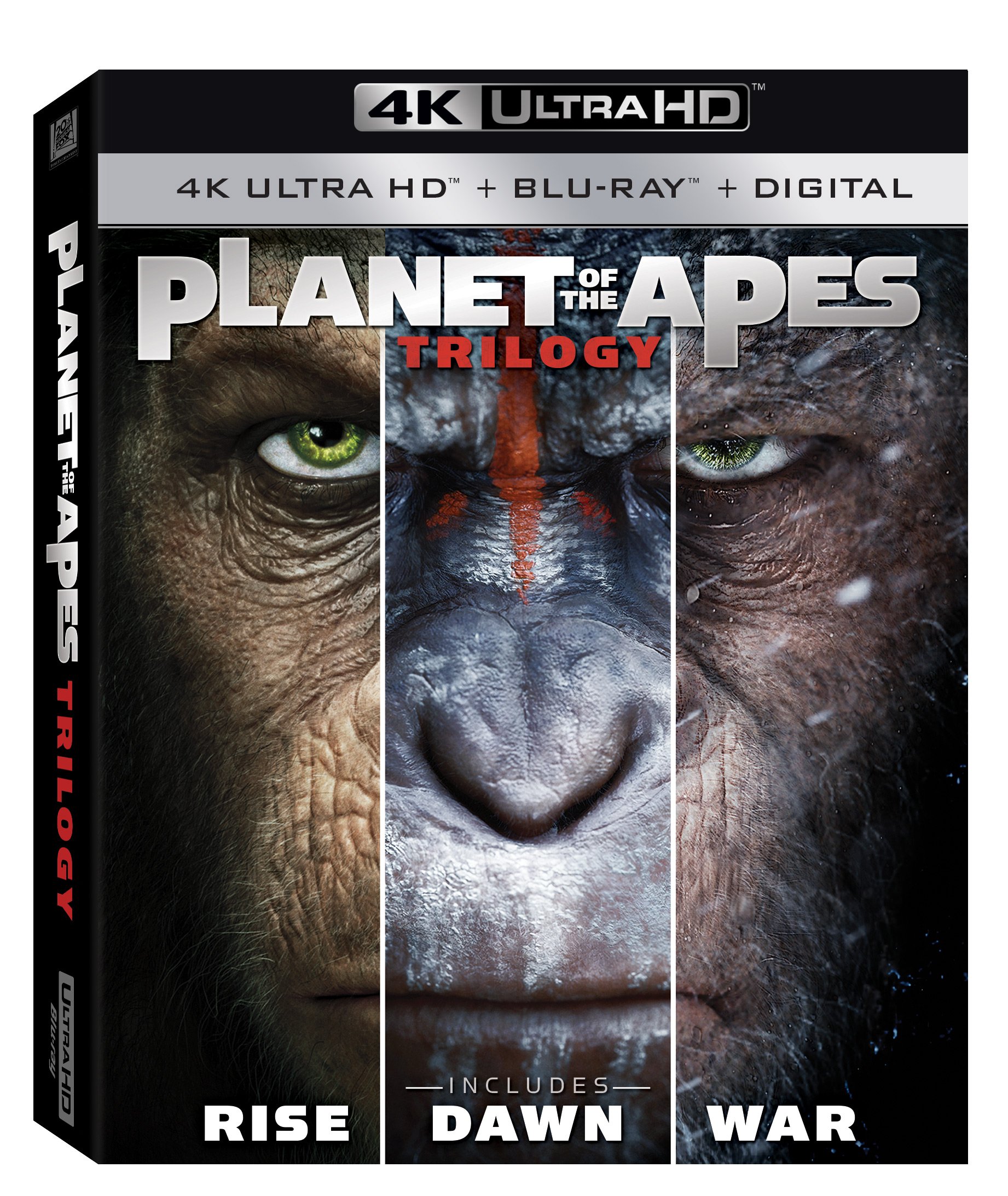 Planet of the Apes 1-3 Trilogy [4K Ultra HD + Blu-Ray + Digital]  $16.99 @ Amazon