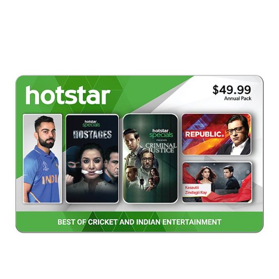 Hotstar 1-Year Access Subscription (Digital Delivery) $50 (BestBuy)