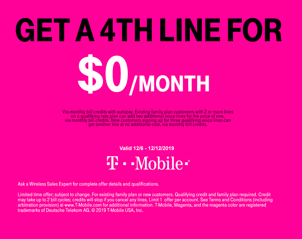 Costco Tmobile 4th Line For Free Valid Until 12 12