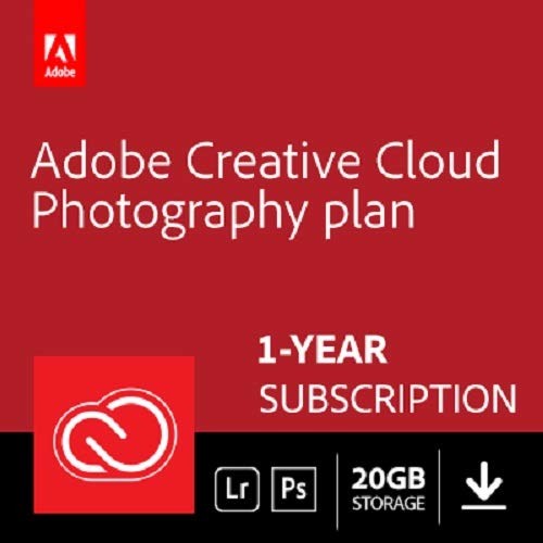 Adobe Creative Cloud Photography plan 20 GB (Photoshop + Lightroom) | 12-month Subscription with auto-renewal, PC/Mac. $98.88 at Amazon