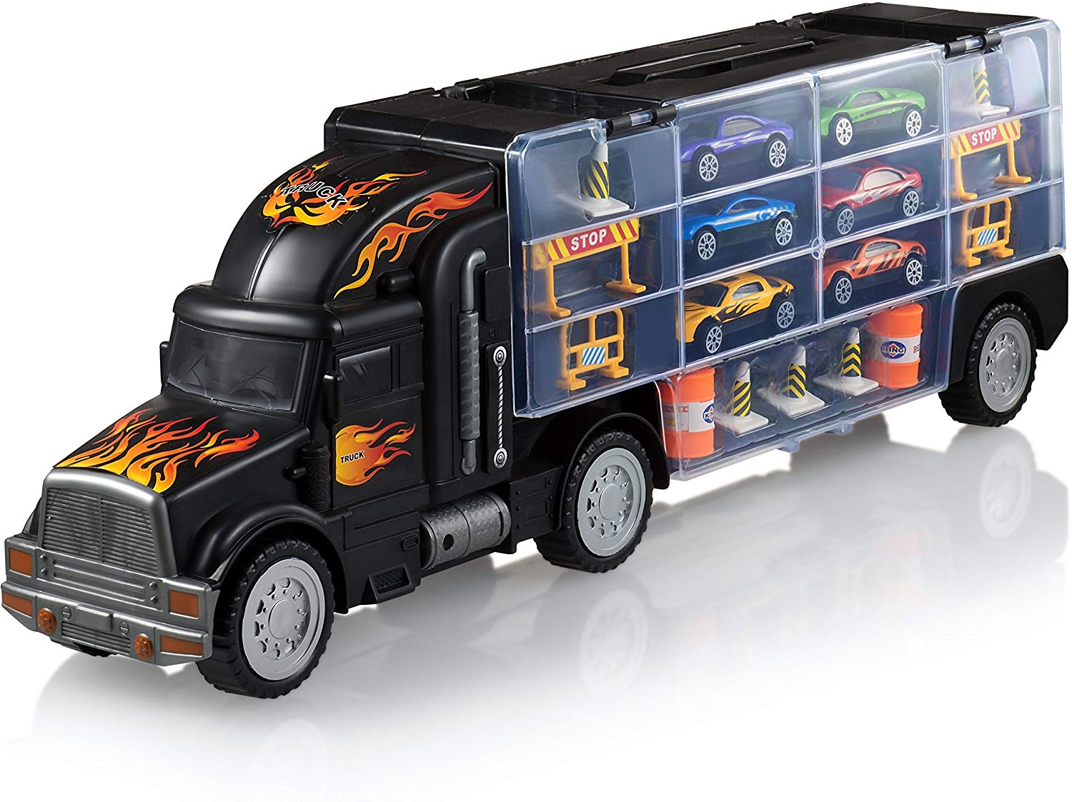 Play22 Toy Truck Transport Car Carrier - Toy Truck Includes 6 Toy Cars & Accessories. $18.48 @ Amazona