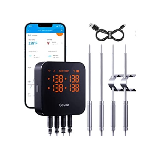 Govee WiFi Meat Thermometer w/4 Probes + Govee Bluetooth Thermometer
