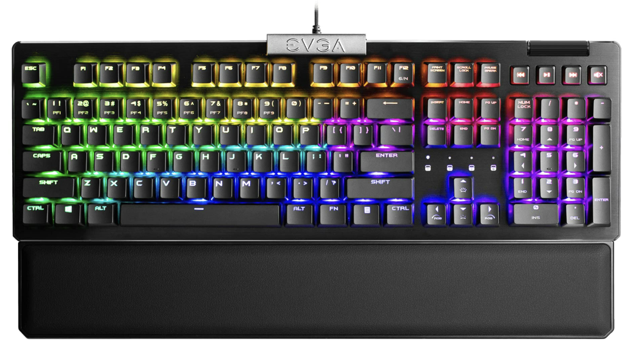 EVGA Z15 RGB USB Gaming Keyboard, RGB Backlit LED, Hotswappable Mechanical Kailh Speed Silver Switches (Linear) $40.99