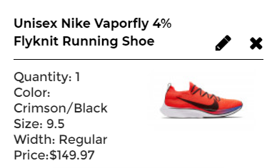 Nike Vaporfly 4% Flyknit Running Shoe $149.97