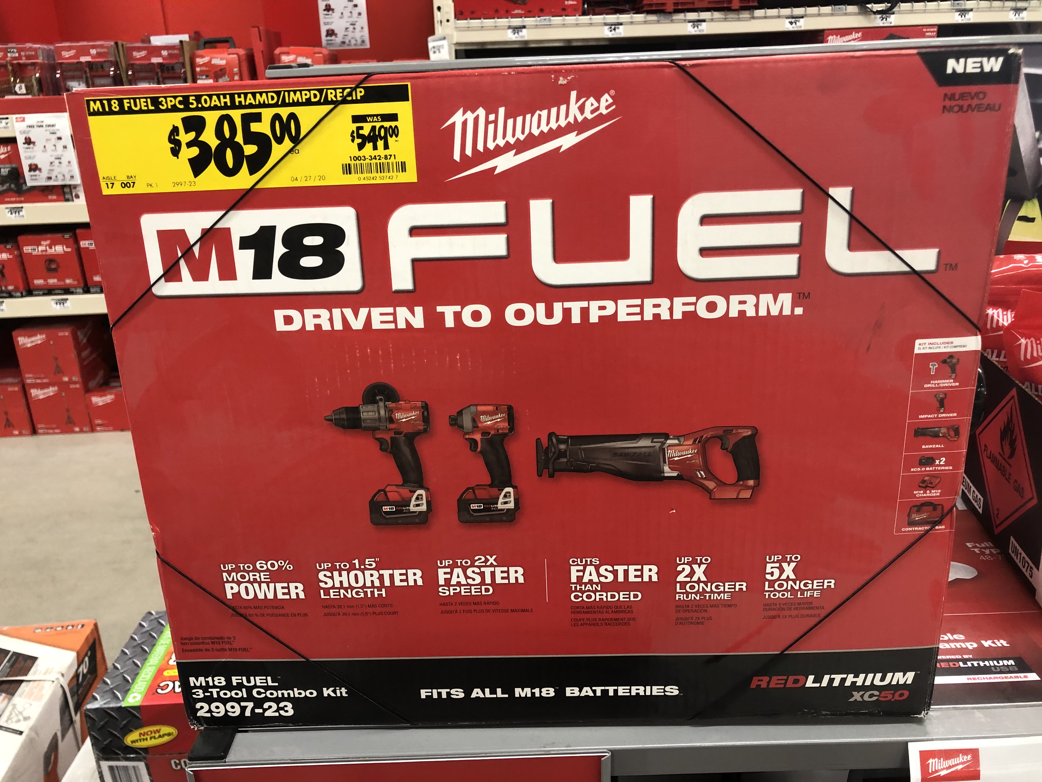 Ymmv M18 Fuel 18 Volt Lithium Ion Brushless Cordless Combo Kit 3 Tool W 2 5ah Batteries Charger Tool Bag 385