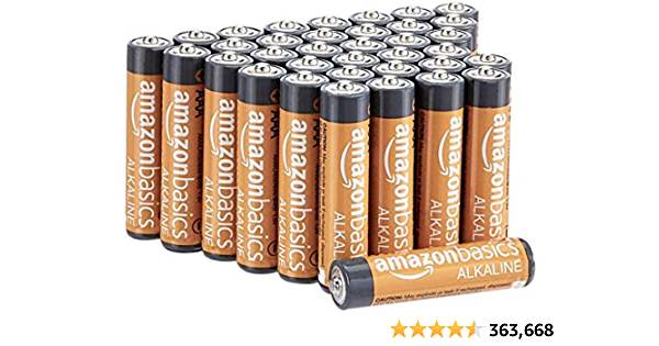 Amazon Basics 36 Pack AAA High-Performance Alkaline Batteries, 10-Year Shelf Life, Easy to Open Value Pack - $6.04