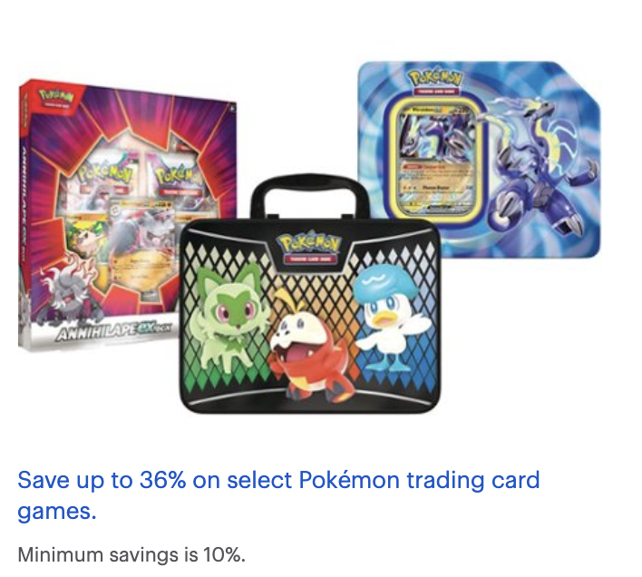 Up To 36% off Pokémon Trading Cards (Deal of the day)