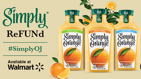 Free Simply Orange Juice Refund from Ripple Street (Only via Ripple Street App)  at  your Walmart store - 600 people will be chosen
