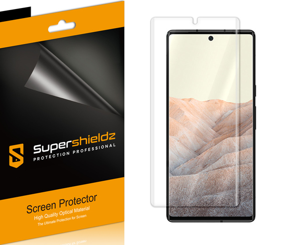 [2-Pack] Supershieldz for Google Pixel 6 Pro Screen Protector, [Full Screen Coverage] Anti-Bubble High Definition (HD) Clear Shield - Supershieldz $7.99