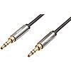 $4.74: Amazon Basics 3.5mm Auxiliary Audio Cable for Stereo Speaker or Subwoofer with Gold-Plated Plugs, 8 Foot, Black at Amazon