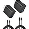 $12.99: 2-Pack Anker 20W 2-Port USB Wall Chargers w/ 2-Pack 5-ft USB-C Cables at Amazon