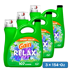 [S&amp;amp;S] $29.48: 3 &times; 154-Oz Gain Liquid Laundry Detergent (Relax, 107 Loads) ($9.83 each) at Amazon